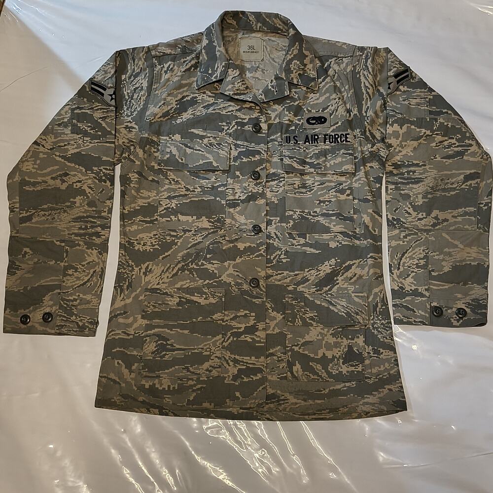 US Air Force ABU Utility Coat Jacket Digital Tiger Stripe Camouflage Size 36L